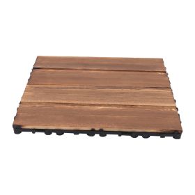 36 Pack Hardwood Interlocking Patio Deck Tiles Wood Interlocking Flooring Tiles12" × 12" Interlocking Patio Tiles