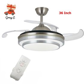 36inch Fan Pendant Light Three-Color Dimming Strip With Remote Control Chandelier LED Celling Fan Lamp